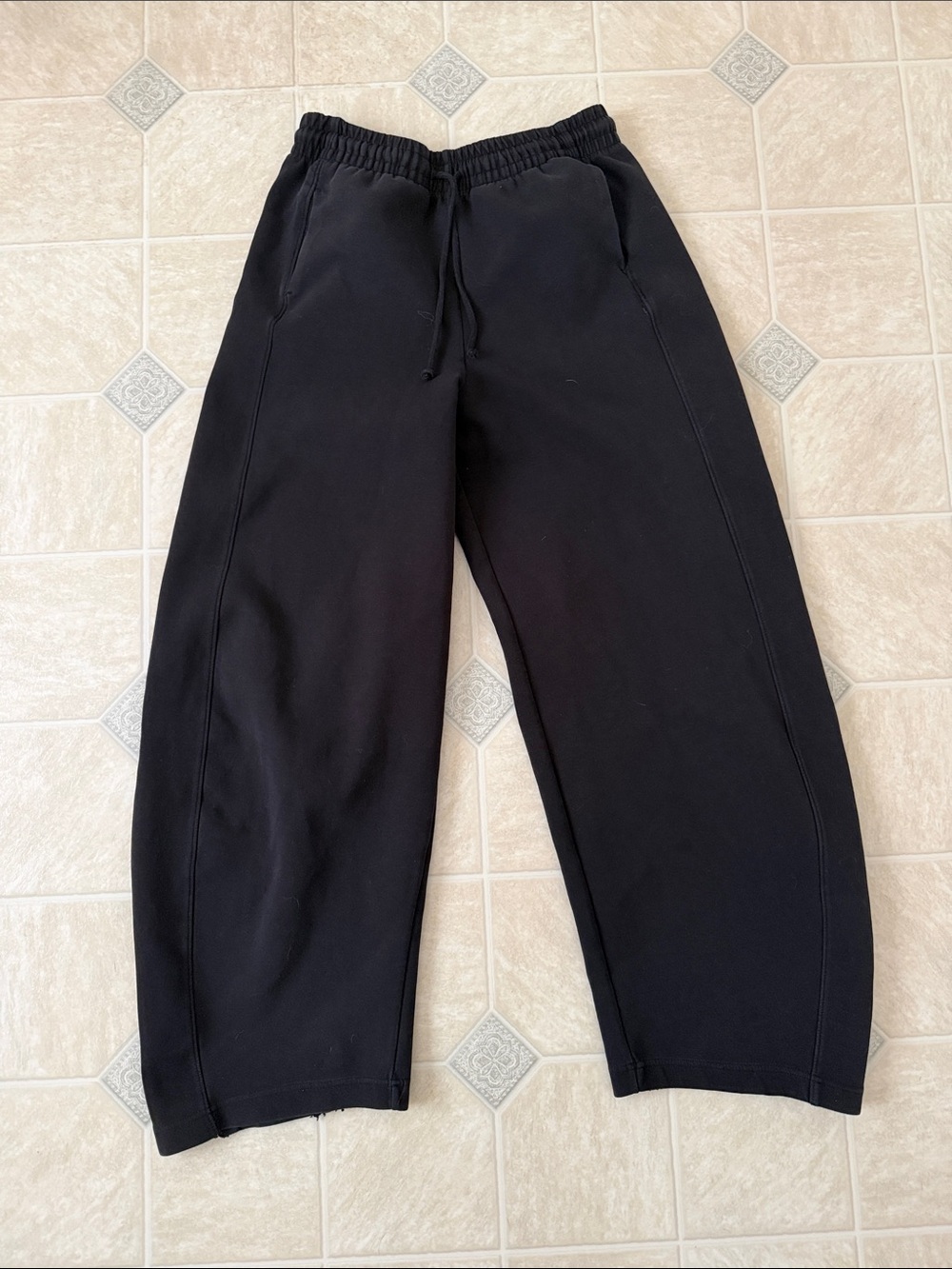 Wide Leg Black Sweatpants